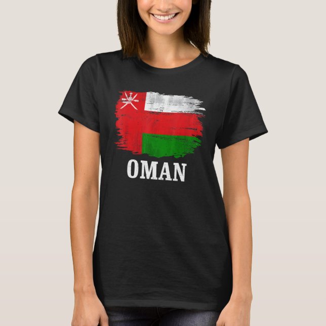 Camiseta Vintage Oman Flag Para Omani (Frente)