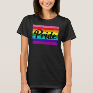 Camiseta Vintage Orgulho gay Rainbow Word 2