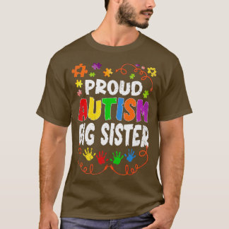 Camiseta Vintage Orgulhosa Autismo Grande Irmã Quebra-cabeç