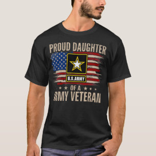 Camiseta Vintage Orgulhosa Filha De Um Veterano Do Exército