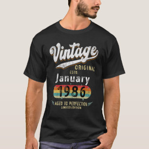 Camiseta Vintage Original Est Janeiro 1986 Idade Para Perfe