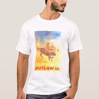 Camiseta Vintage Outlaw 55 Bucking Cowboy T-shirt