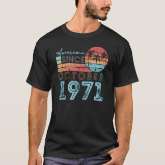 Camiseta vintage outubro de 1971 92 anos 51 anos