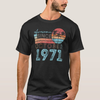 Camiseta vintage outubro de 1971 92 anos 51 anos