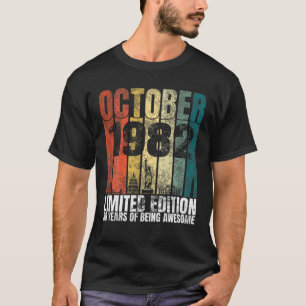 Camiseta Vintage Outubro De 1982 Bday Oferece 38 Anos De Id
