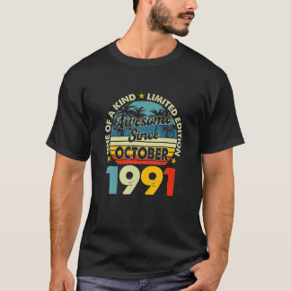 Camiseta Vintage, outubro de 1991, aniversário de 30 anos R