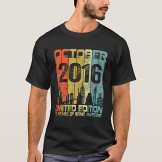 Camiseta Vintage Outubro De 2016 5 Funny Aniversário 5 Anos