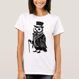 Camiseta Vintage Owl Gentleman Silhouette