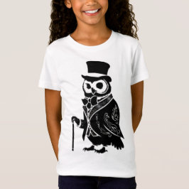 Camiseta Vintage Owl Gentleman Silhouette