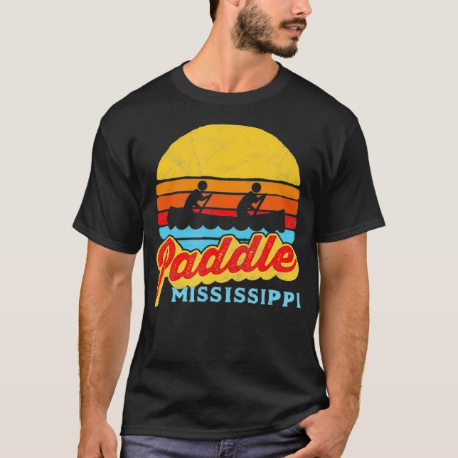 Camiseta Vintage Paddle Mississipi - Canoagem - Sol (Frente)