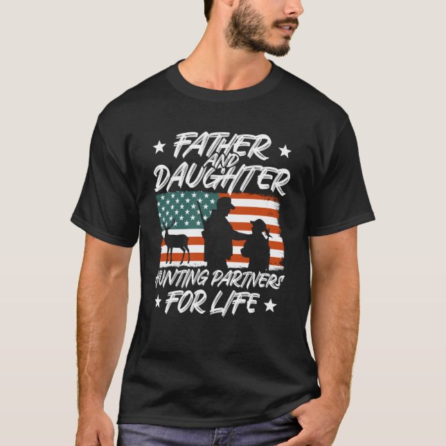 Camiseta Vintage Padre Filha Caça Parceiros EUA (Frente)