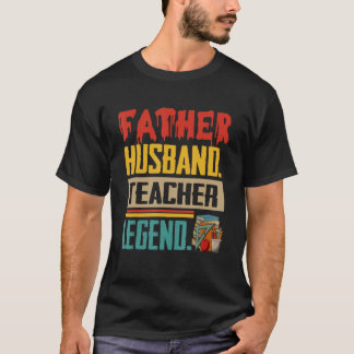 Camiseta Vintage Padre Marido Lenda do Professor Costume Pr