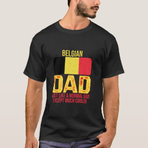 Camiseta Vintage Pai Belga Bélgica Bandeira Design para Pa