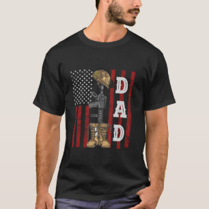 Camiseta Vintage Pai Costume Veteran Soldier Orgulhoso Amer