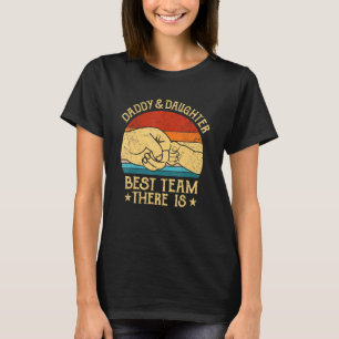 Camiseta Vintage Pai Filha Melhor Equipe Há Pais