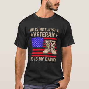 Camiseta Vintage Pai Veterano EUA Bandeira Veteranos Dia Pa