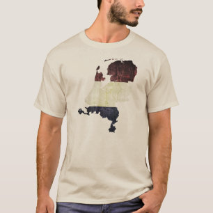 Camiseta Vintage Países Baixos Flag e Map 2