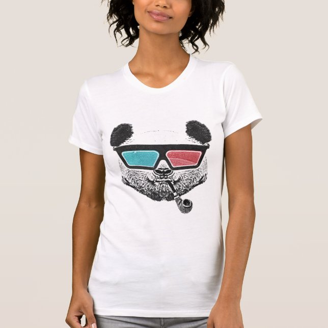 Camiseta Vintage panda 3-D glasses (Frente)