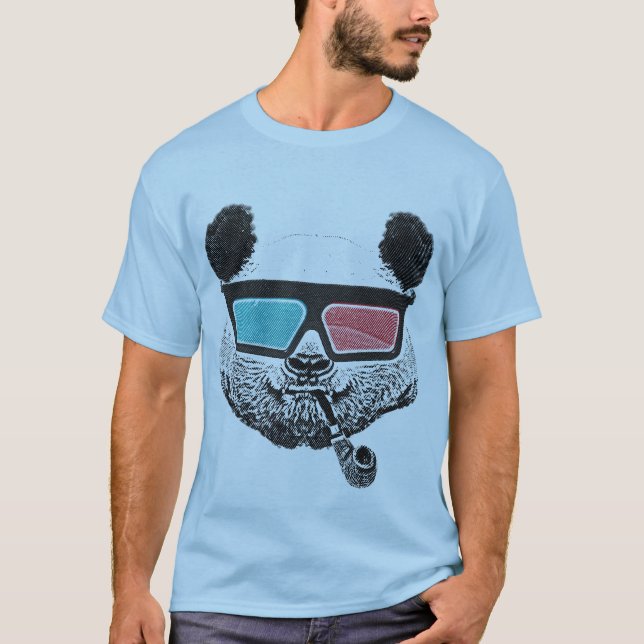 Camiseta Vintage panda 3-D glasses (Frente)