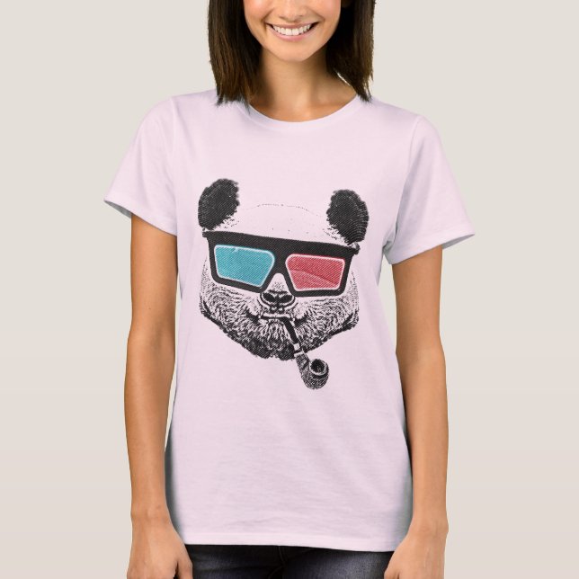 Camiseta Vintage panda 3-D glasses (Frente)