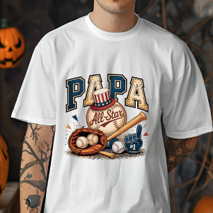 Camiseta Vintage PAPA All-Star Beisebol Dia dos Pais Esport