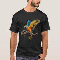 Vintage Papagaio Adorava Pássaros Gelados Camisa-T