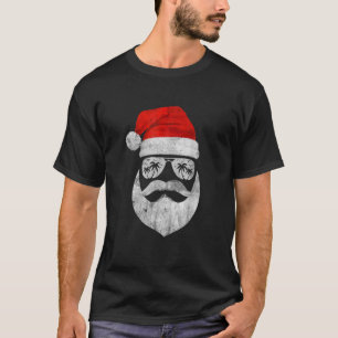 Camiseta Vintage Papai Noel Encara Óculos De Sol Barba Chri