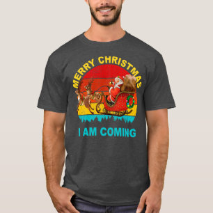 Camiseta Vintage Papai Noel Feliz Natal Estou Vindo