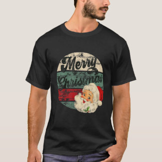 Camiseta Vintage Papai Noel Feliz Rosto de Natal Vintage Fa