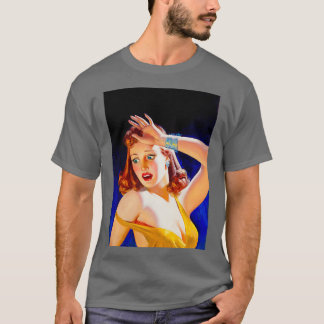 Camiseta Vintage Paperback Illustration Damsel