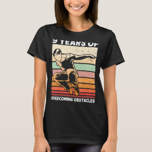 Camiseta Vintage Parkour 9º Aniversário 9 Anos Menino