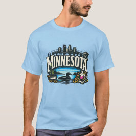 Camiseta Vintage Patrimônio do Estado de Minnesota Loon e P