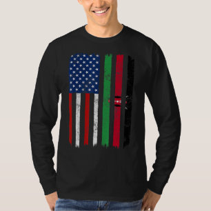 Camiseta Vintage Patriotic American Flag & Kenya Flag