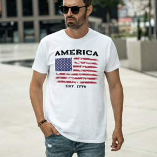 Camiseta Vintage Patriotic American Flag T-Shirt