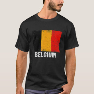 Camiseta Vintage Patriotic Belgium Flag Retro Distinto