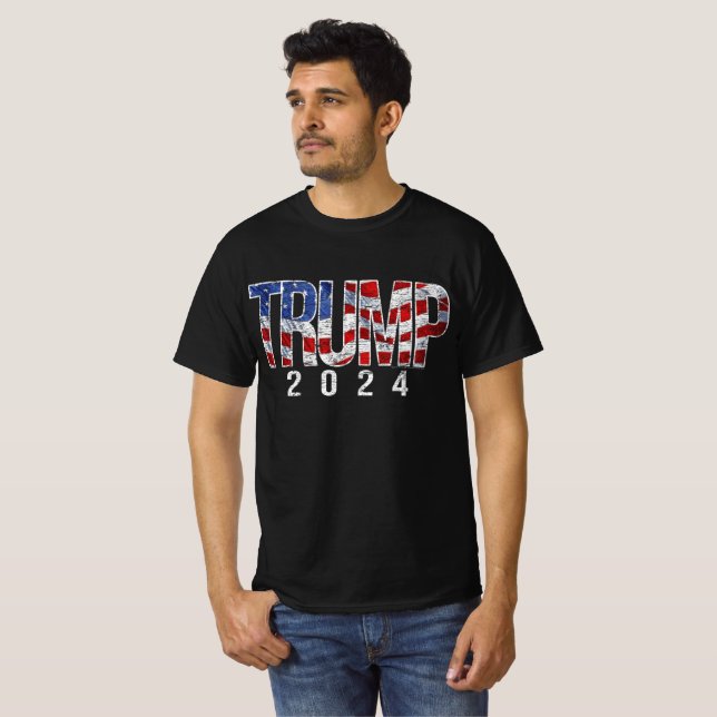 Camiseta Vintage Patriotic Donald Trump 2024 (Frente Completa)