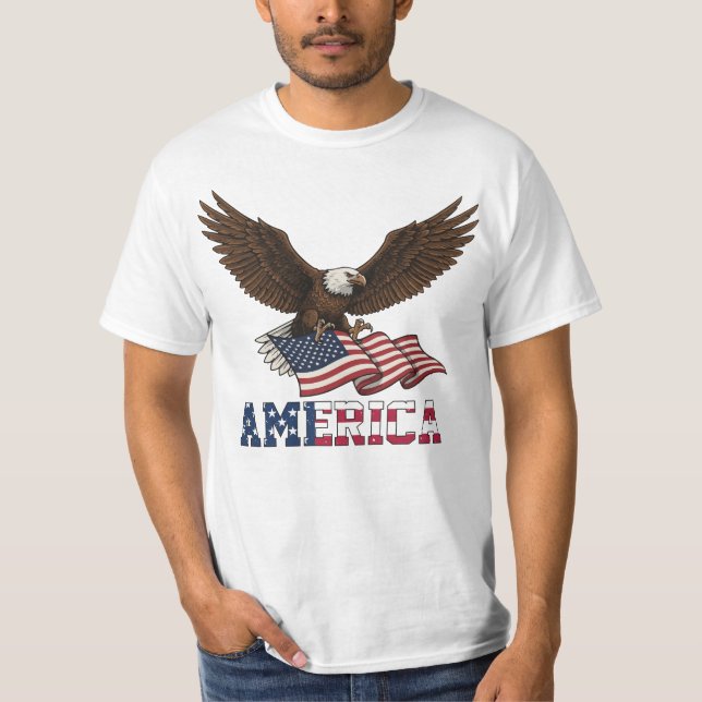 Camiseta Vintage Patriotic Eagle T-Shirt (Frente)