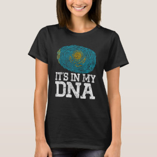 Camiseta Vintage Patriotic Está no Meu Dna Cazaquistão Flag