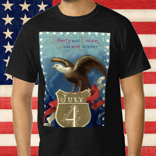 Camiseta Vintage Patriotic Quarta de julho, Águia com Estre
