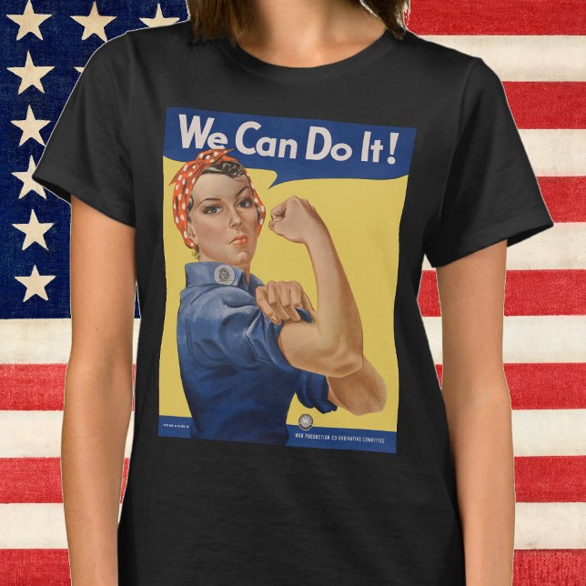 Camiseta Vintage Patriotic Rosie, o Ribeirão, podemos fazê- (Criador carregado)