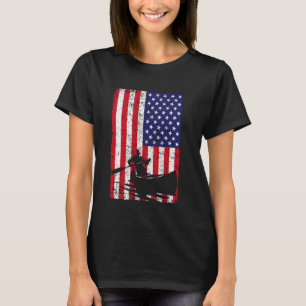 Camiseta Vintage Patriotic UAS American Flag Kayak Boat Kay