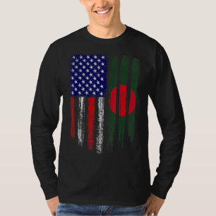 Camiseta Vintage Patriotic Usa Bangladesh Flag angustiado