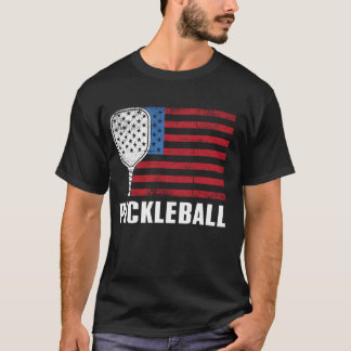 Camiseta Vintage Patriotic USA Pickleball Flag