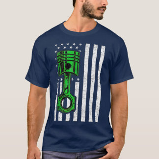 Camiseta Vintage Patriótica do Carro Muscular do Pavilhão A