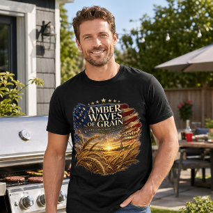 Camiseta Vintage Patriótico Ondas Âmbar América 250