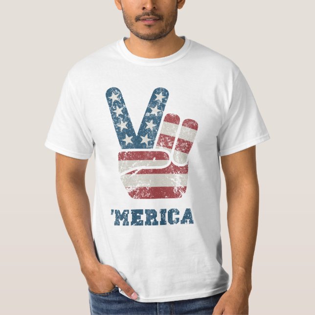 Camiseta Vintage Peace 'Merica T-Shirt (Frente)