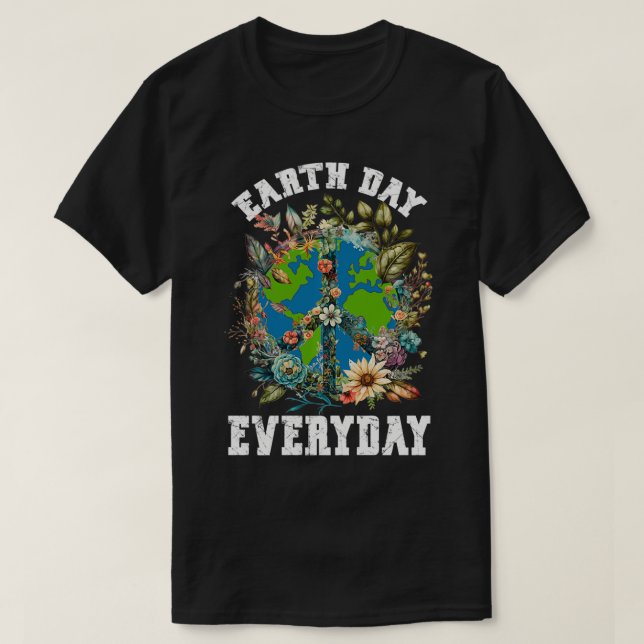 Camiseta Vintage Peace Sinal Earth Day (Frente do Design)
