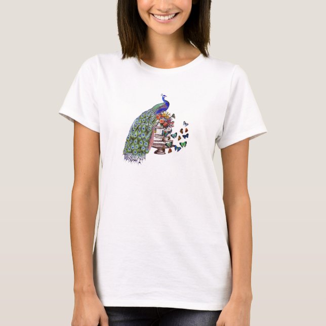 Camiseta Vintage Peacock na gaiola (Frente)