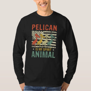 Camiseta Vintage Pelican Spirit Animal Retro Us American Fl