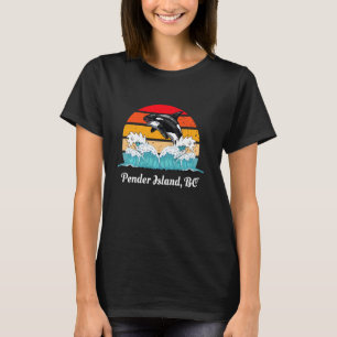 Camiseta Vintage Pender Island BC Distressed Orca Killer Wh